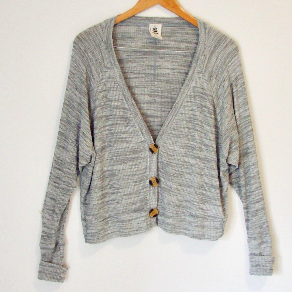 Anthropologie We The Free | Free People Gray Heathered Button Cardigan Sz Small